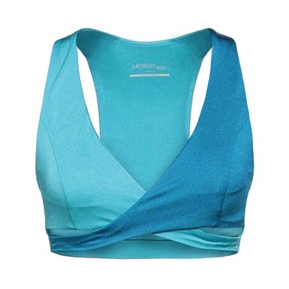 Lanston Ryder Shine ColorBlock Wrap Front Sports Bra Sz Sm New - Picture 1 of 9